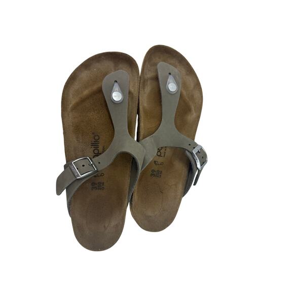 Birkenstock Papillio GIZEH PAP Platform Toe Separator Sandals Grey Nubuck 39 - Picture 7 of 10